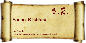 Vasas Richárd névjegykártya