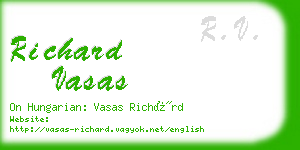 richard vasas business card